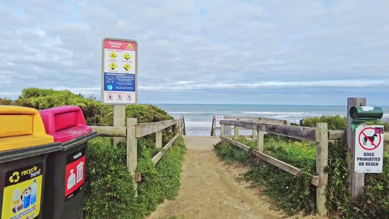 Ocean Grove, Australia | Walking Tour | Beach Ambience 4K 60 FPS