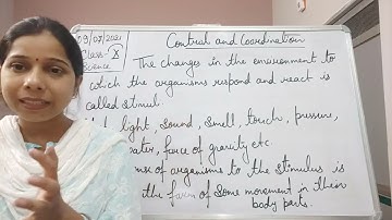 Class X Science 09 07 2021 by Ms Mridulata upadhyay Control and coordination