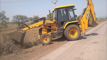 JCB Machine Digging and Loading Mud on Tractor । JCB Working For House Foundation Construction