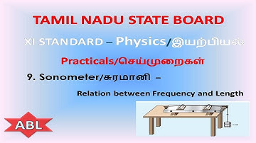XI Physics Practical 9 - Sonometer/சுரமானி  - Relation between Frequency and Length