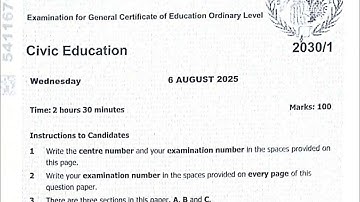 2025 Civic Education(GCE)- Section B [Completion] exam revision questions and answers