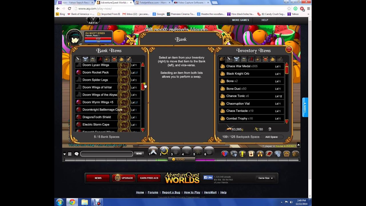 Adventure Quest Worlds AQW account for sale