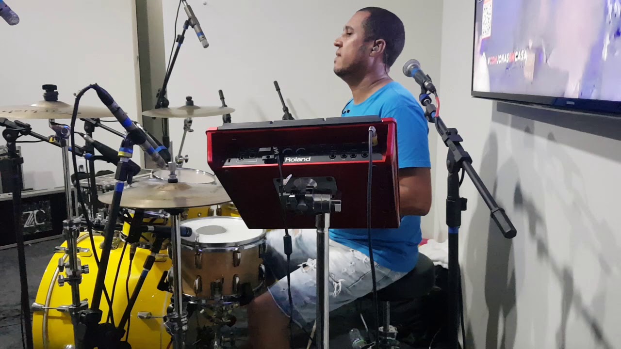 Gravando VS Bateria da Live Jonas Esticado, Live dos Artistas, Sy Vasconcelos (Drum Cover)