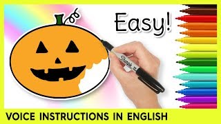 Easy PUMPKIN Drawing for Kids