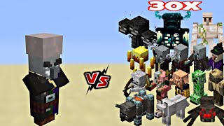 Insane Minecraft fight between 30x all mobs vs magispeller #minecraft #gaming