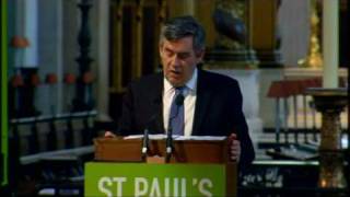 April.01,2009

Gordon Brown has made an overtly religious call for a new world order based on the 'deep moral sense' shared by all faiths.

Making the first speech by a serving Prime Minister at St Pa