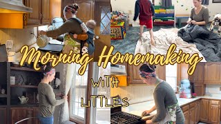 Morning homemaking WITH littles | Mom of 3 under 5