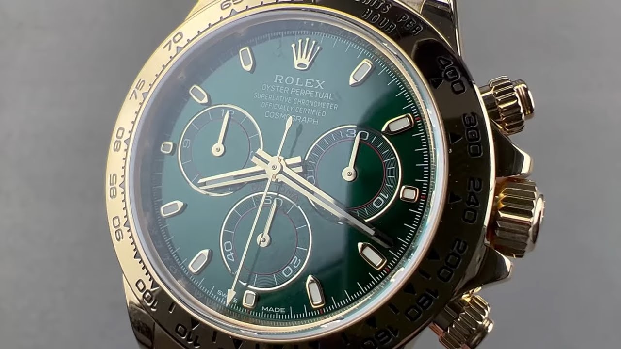 Rolex 116508 Cosmograph Daytona Green Dial 18K Yellow Gold Oyster