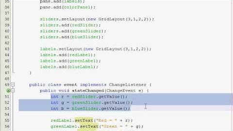 Java GUI Tutorial 22 - Slider color changer (Part 2)