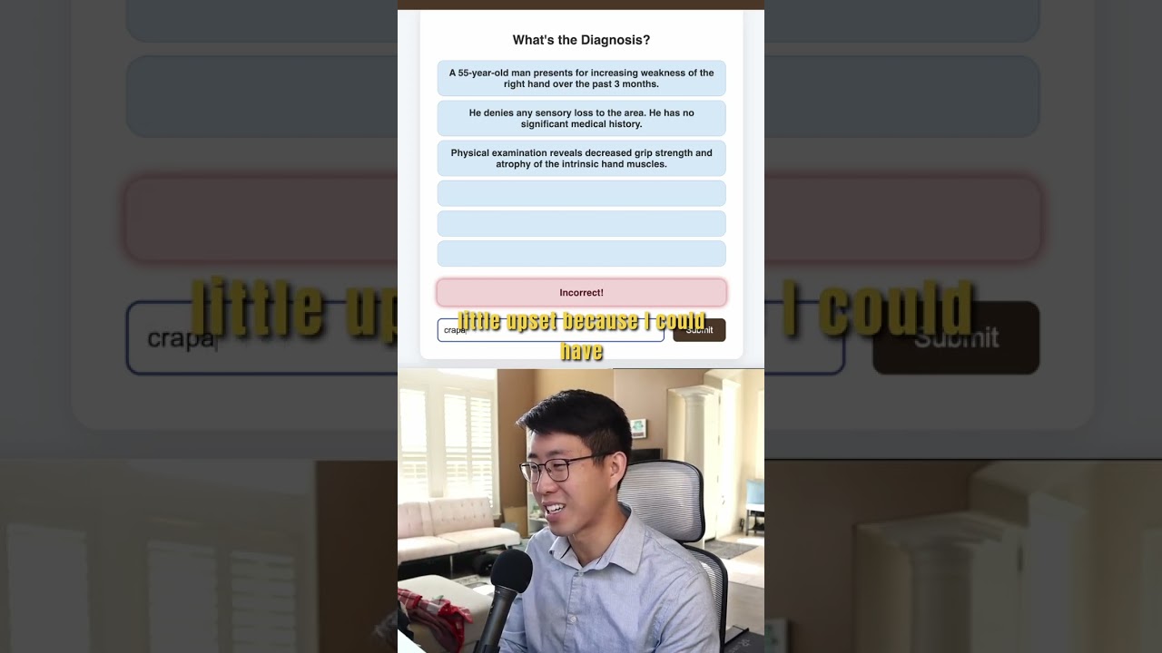 A 55 Year Old Man Presents With Increasing Hand Weakness #medicine #meded #doctordle