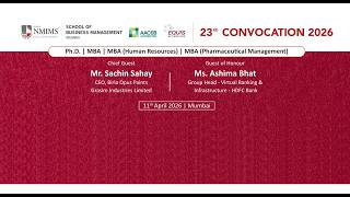 Final Convocation 2026| Ph.D. /MBA /MBA (HR) /MBA (Pharmaceutical Mgmt), NMIMS Mumbai| 11 April 2026