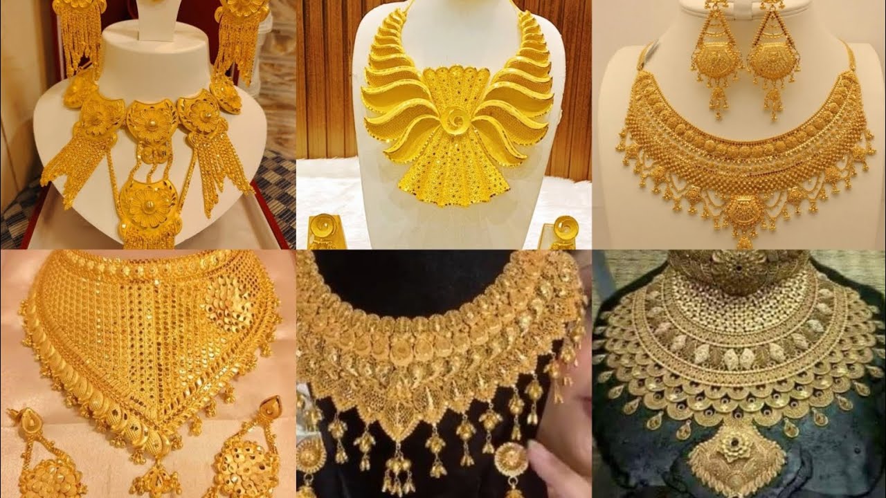 Gold necklace set with weight / Gold Necklace Designs 