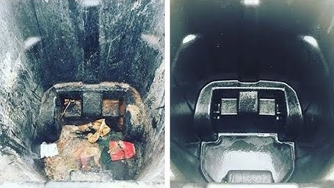 See these filthy garbage cans get cleaned - fast. Very satisfying video straight a head!