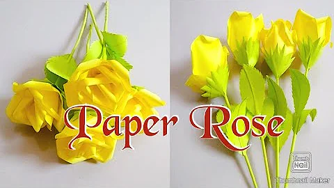 Hand made paper Rose ll Easy paper flower