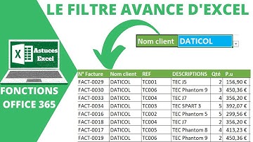 Faire des filtres dynamique sur Excel