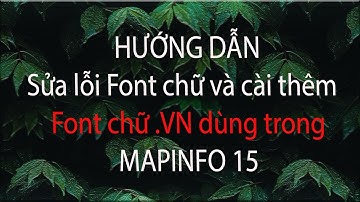 Sửa lỗi Font, cài Font trong Mapinfo  #Khánh NQ#kiemlam#lamnghiep#tinhoc#taybac