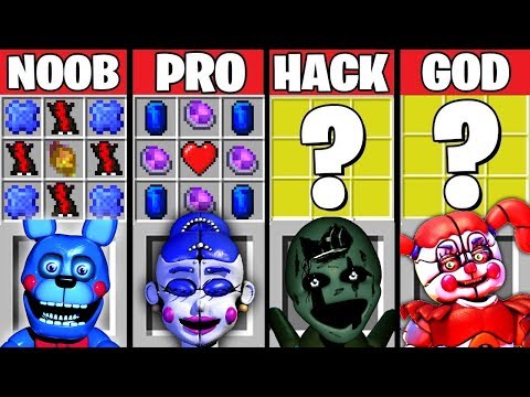 Minecraft Battle: FNAF 5 CRAFTING CHALLENGE ~ NOOB vs PRO vs HACKER vs GOD – Evolution Animation