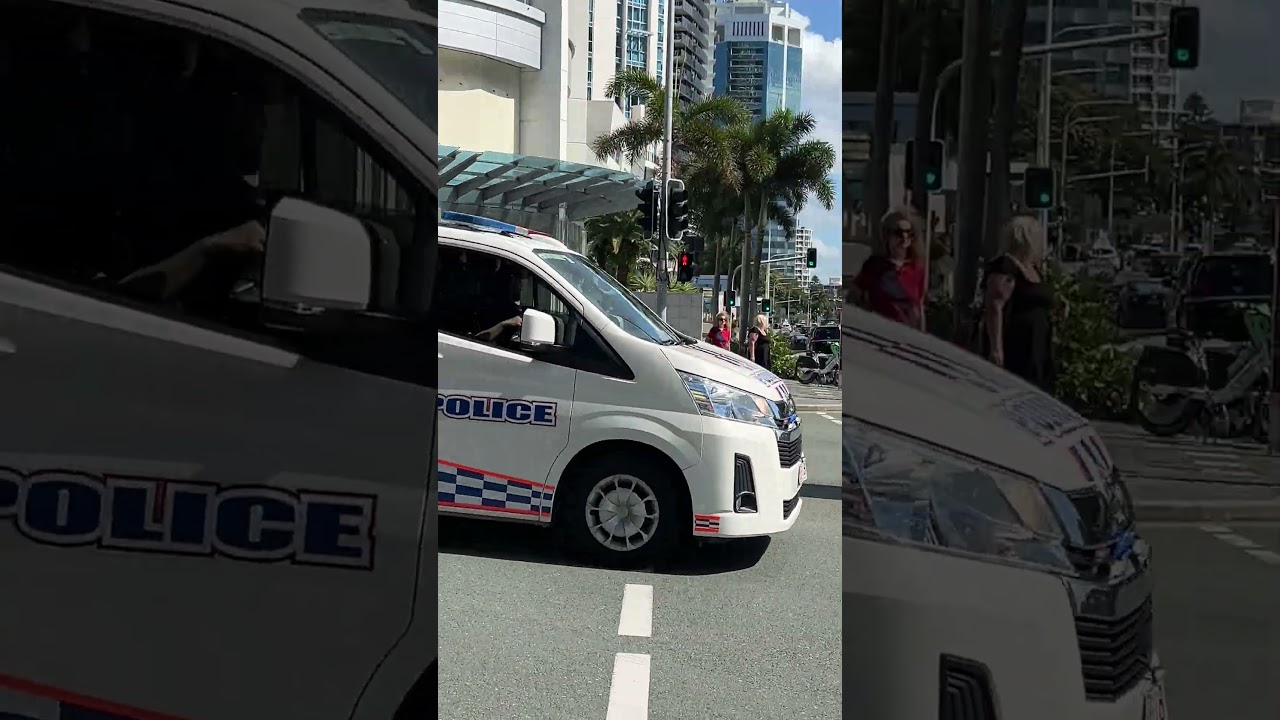 Thrilling Police Siren Dash: Navigating Surfers Paradise Traffic at the Lights! 🚨