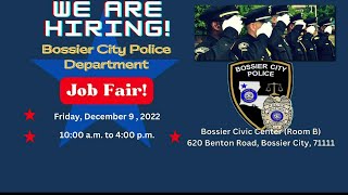 Bossier City Police Department to hold job fair Dec. 9