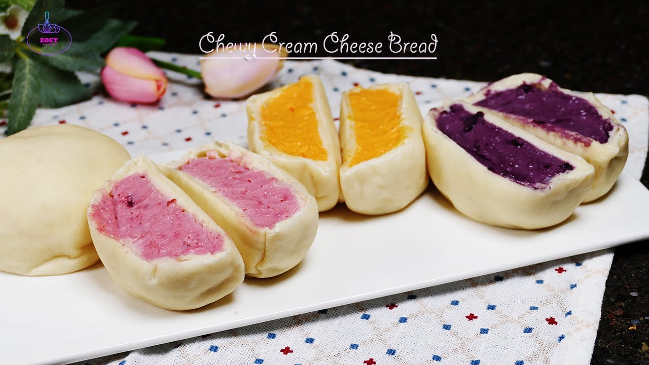 미친 쫀득함에 빠져봐요! 3가지 모찌빵 크림치즈빵 만들기 : 쫀득빵 레시피