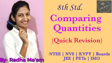 Comparing Quantities Quick Revision by Radha Ma
