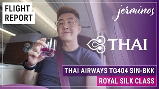 ✈️🇸🇬🇹🇭 TG404 Singapore ✈︎ Bangkok, Thai Airways Business Class SIN-BKK A350-900 #flightreview