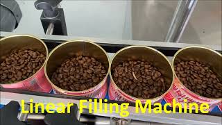 Automatic 4 Heads Linear Filling Machine with Coffee Bean,Granules,Corn kernels, Cranberry product