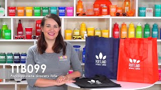 Custom Reusable Grocery Bags - Polypropylene Grocery Tote TTB099 Custom Reusable Grocery Bags - Polypropylene Grocery Tote TTB099