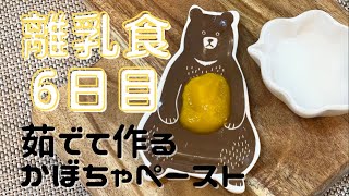 離乳食6日目「茹でて作るかぼちゃペースト」