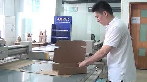 AOKE CNC flatbed cutter plotter company digital sample packaging paper box die cut maker chaine