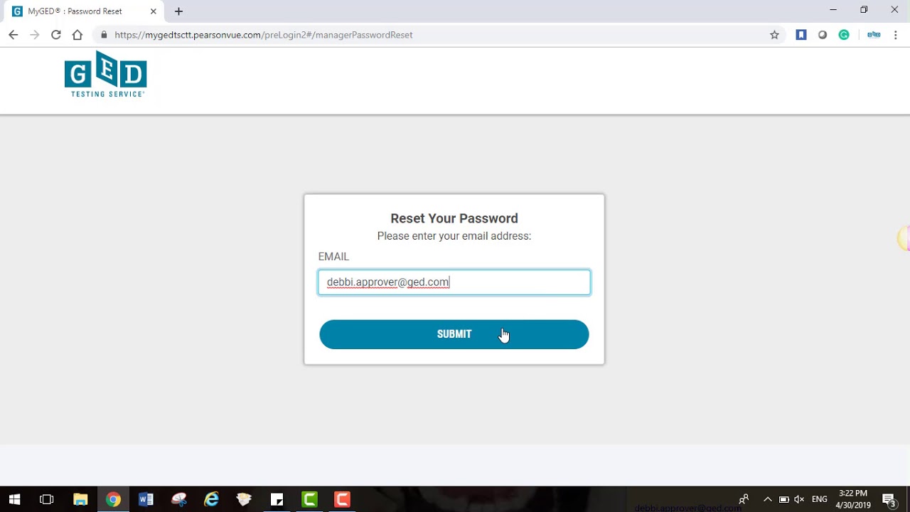 How to reset your password for GED Manager YouTube