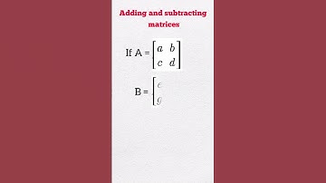 adding and subtracting  matrices #matrix #shorts