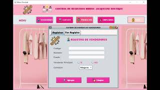 POO Formulario de Gestión Completo: Menú de Vendedores, Clientes, Productos y Empleados
