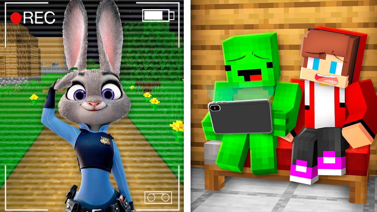 How JJ and Mikey get July Hopps on Hidden Cameras in MInecraft ?! - Maizen