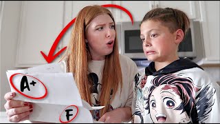 reacting to my 4 kids' REPORT CARD & what their teachers had to say about it.
