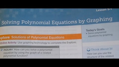 Mod 5 Lesson 1 Solving Polynomial Equations by Graphing