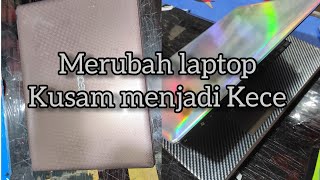 CARA MEMASANG STIKER PADA LAPTOP