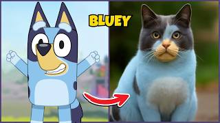 🐶🔵 BLUEY COMO GATOS | ADIVINHE PELA VOZ | como seria bluey se fossem gatos? #quiz #bluey