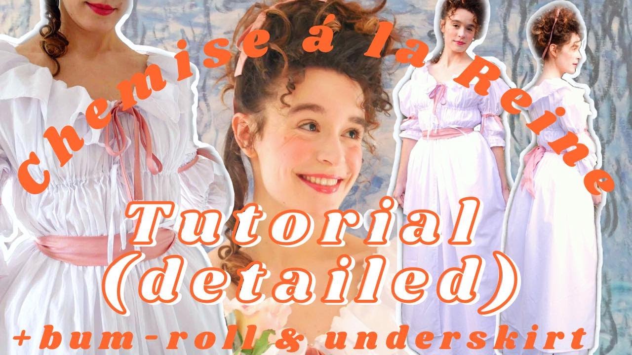 Я попыталась следовать уроку Морган Доннер (Chemise á la Reine) + валик для ягодиц и нижняя юбка!