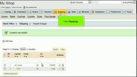 How to configure shipping methods in PrestaShop