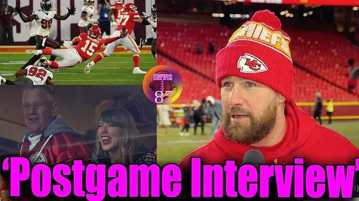 Travis Kelce emotional Thanks Taylor & Mahomes in interview after Chiefs' win over Texans