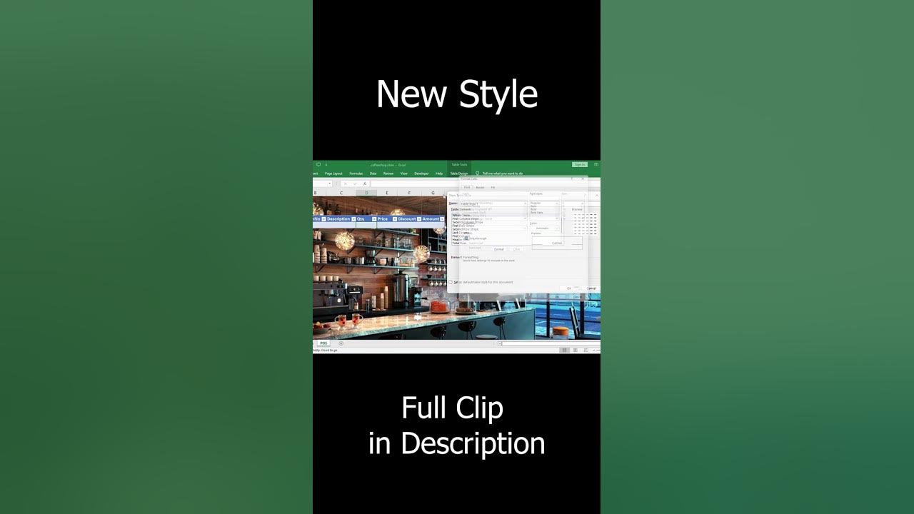  excel create new table style youtube
