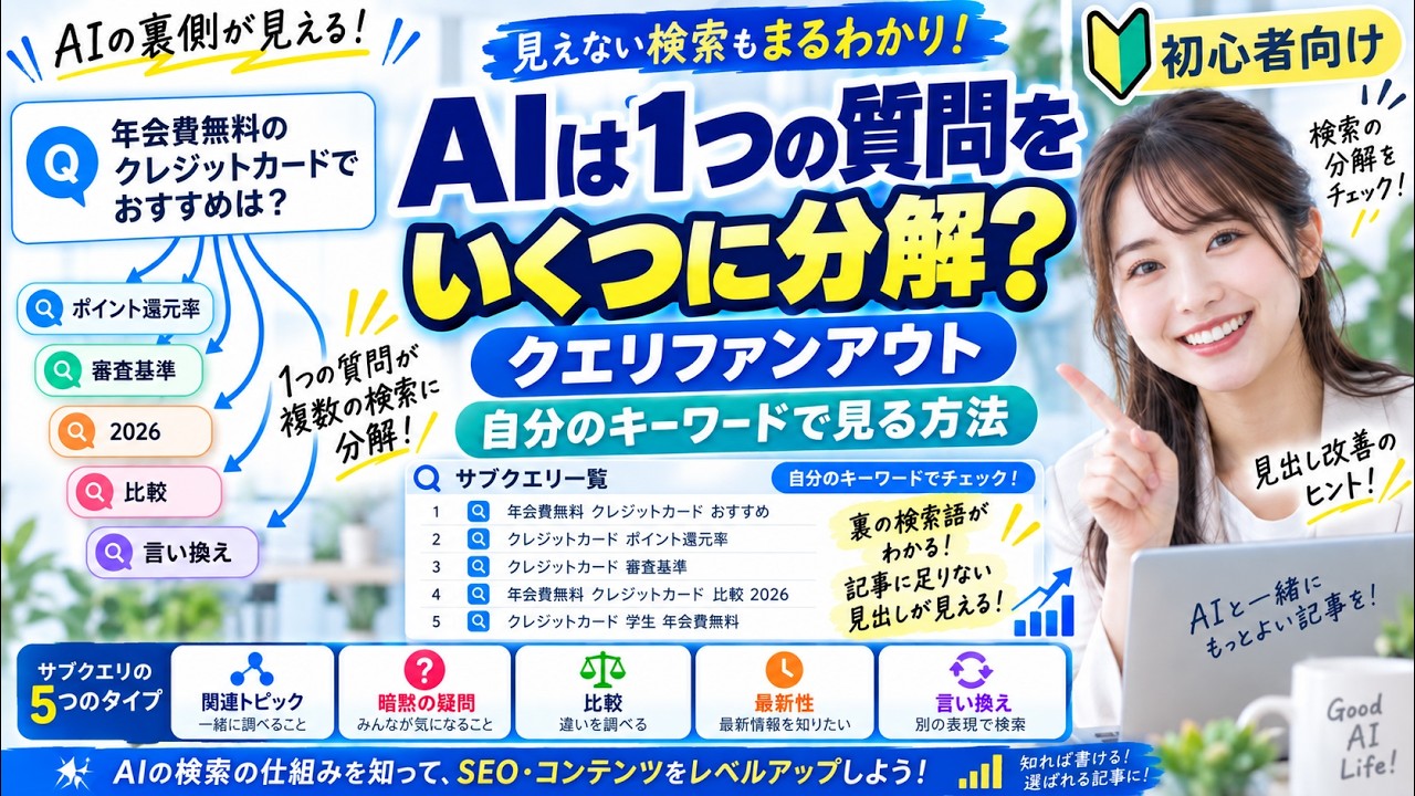AIは1つの質問をいくつに分解している？クエリファンアウトで記事に足りない見出しを見つける方法