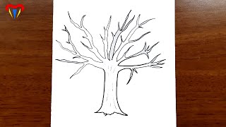 ağaç çizimi - kolay sonbahar çizimleri - kolay çizimler, basit, sevimli, güzel, tatlı, resim