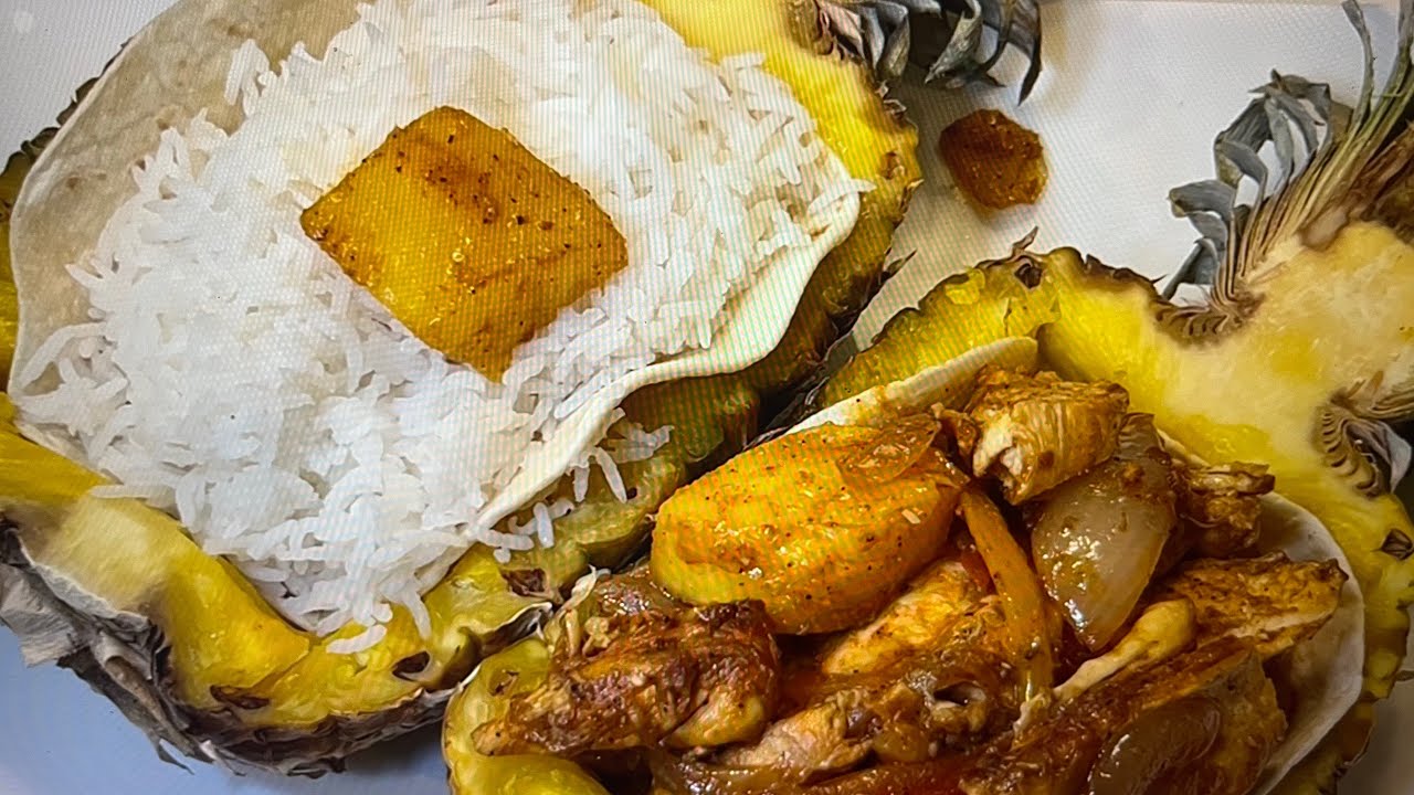 Sticky rice pineapple chicken recipe - YouTube