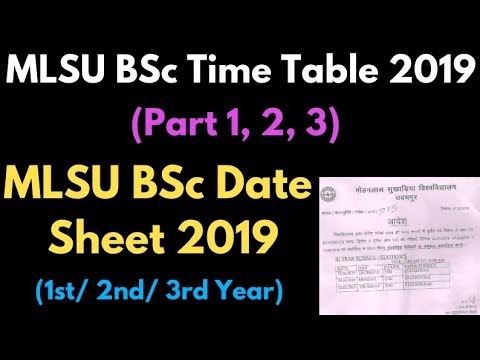 MLSU BSc Time Table 2019, MLSU BSc डेट शीट 2019 (Official)