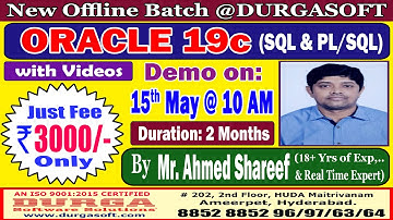 ORACLE 19c Offline Training @ DURGASOFT
