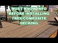 TREX Composite Decking Tips / Considerations Before Building  -  How to install deck that will last