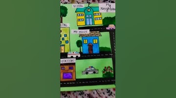 Project  My Neighborhood🤗🌲🌳🏡#shorts #assignment  #viral #artandcraft