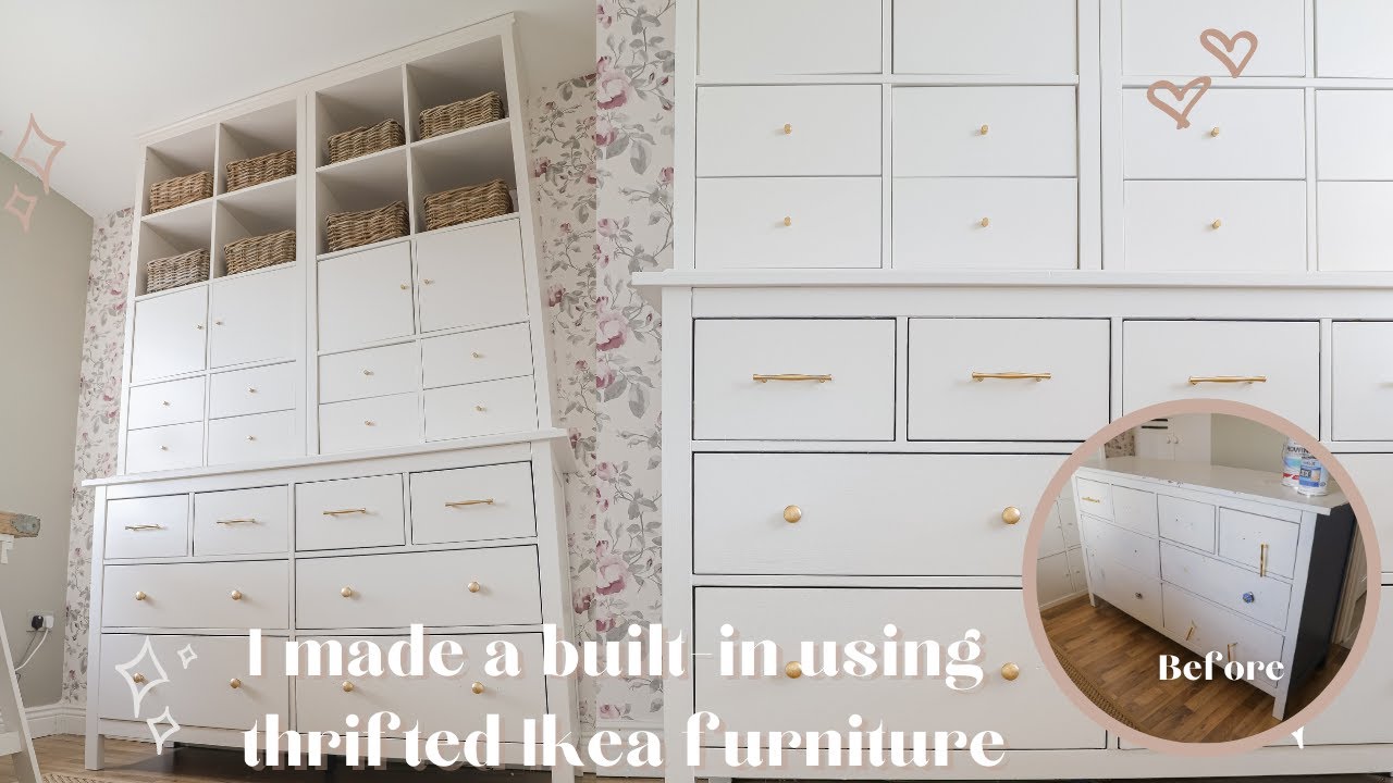 Ad| DIY Faux Built In Storage Wall, Ikea Hemnes And Kallax Hack - YouTube